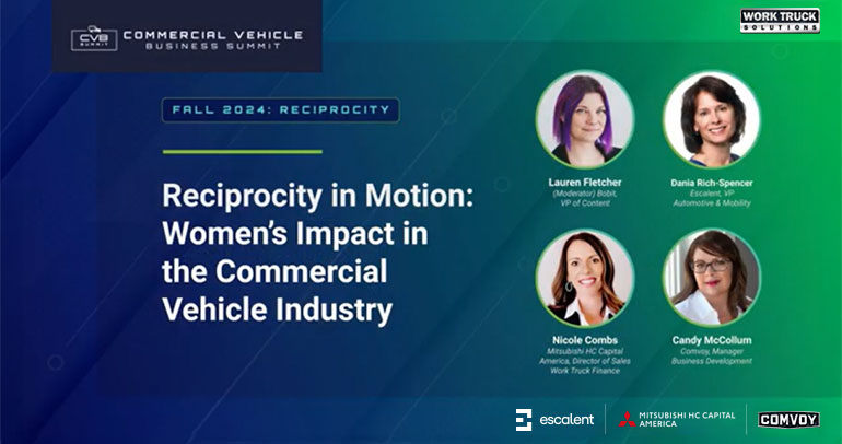 Escalent's Dania Rich-Spencer speaks on a panel on Reciprocity in Motion: Women's Impact in the Commercial Vehicle Industry