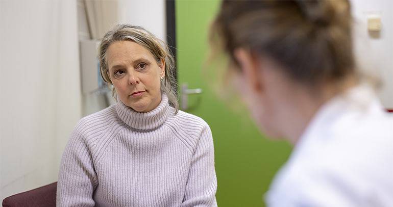 Female patient visiting the doctor