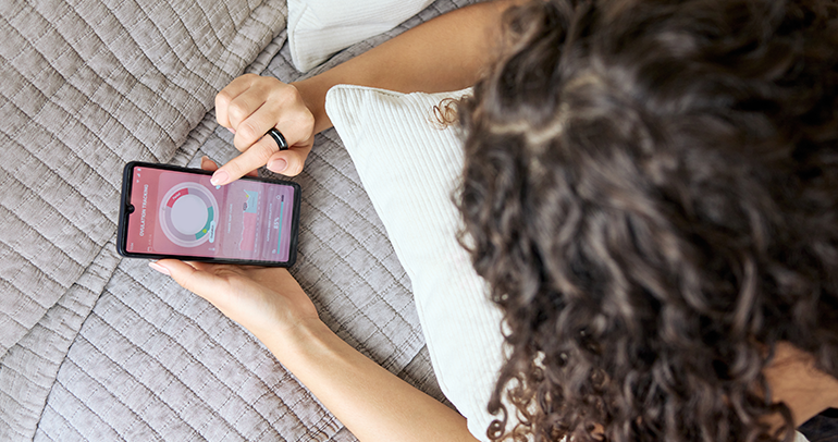 A women using her phone