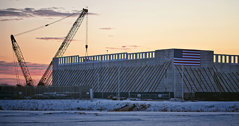 A construction site where at a new data center is being built