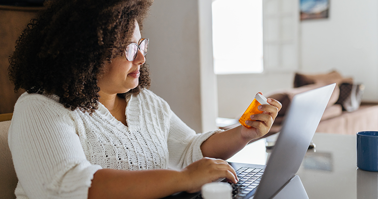 A women working from home
